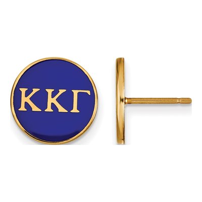 Kappa Kappa Gamma Gold-Plated Sterling Silver Enamel Stud Earrings