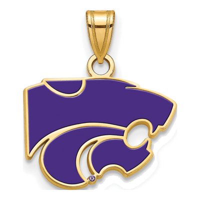 Kansas State University Gold-Plated Sterling Silver Small Wildcat Enamel Pendant