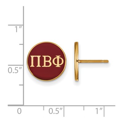 Pi Beta Phi Gold-Plated Sterling Silver Sorority Stud Earrings – view 2