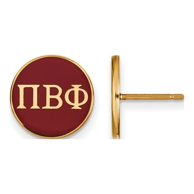 Pi Beta Phi Gold-Plated Sterling Silver Sorority Stud Earrings