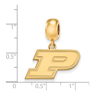 Purdue University Gold-Plated Sterling Silver Small Letter P Dangle Bead – view 2