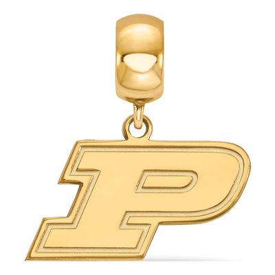 Purdue University Gold-Plated Sterling Silver Small Letter P Dangle Bead – view 3