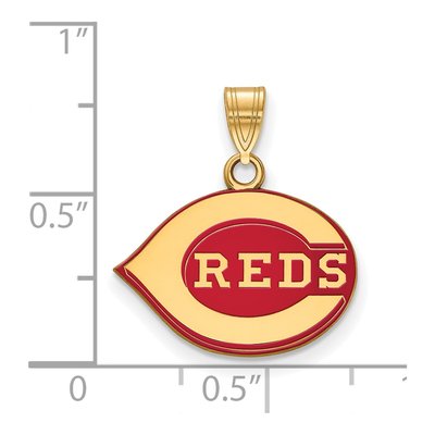 Cincinnati Reds Gold-Plated Sterling Silver Enamel Pendant – view 2