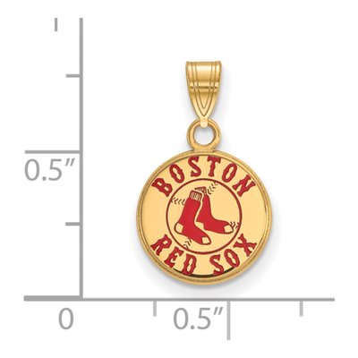 Boston Red Sox Gold-Plated Sterling Silver Small Enamel Pendant – view 2