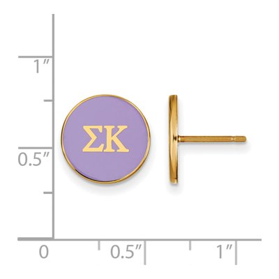 Sigma Kappa Gold-Plated Sterling Silver Sorority Letter Stud Earrings – view 2