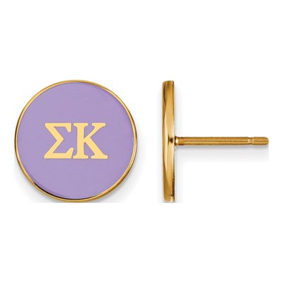 Sigma Kappa Gold-Plated Sterling Silver Sorority Letter Stud Earrings