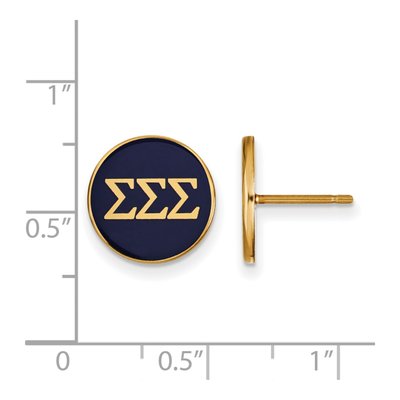 Sigma Sigma Sigma Gold-Plated Sterling Silver Sorority Earrings – view 2