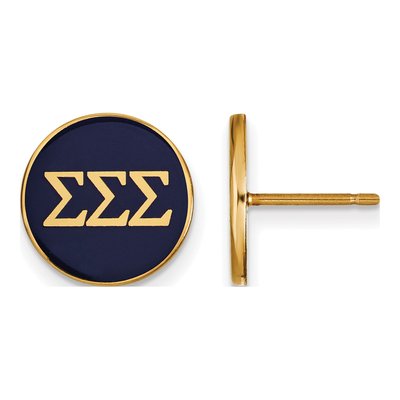 Sigma Sigma Sigma Gold-Plated Sterling Silver Sorority Earrings