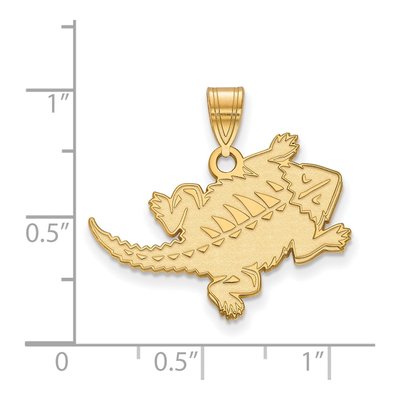 Texas Christian University Gold-Plated Sterling Silver Large TCU Horned Frogs Pendant – view 2