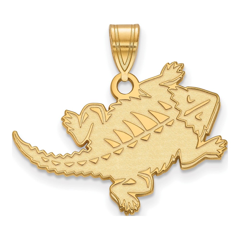 Sterling Silver Gold-Plated Logoart Texas Christian University Horned Frog Large Pendant