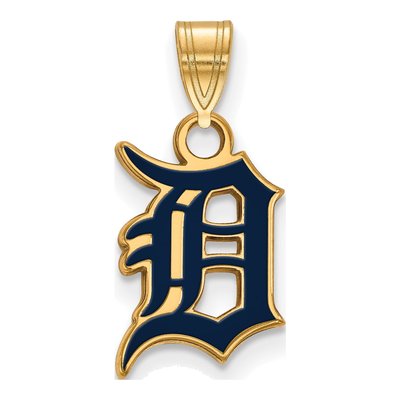 Detroit Tigers Gold-Plated Sterling Silver Small Enamel Pendant