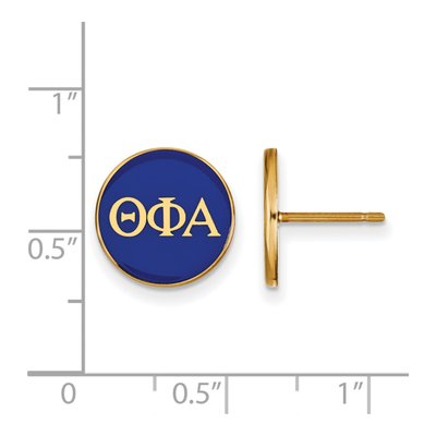 Theta Phi Alpha Gold-Plated Sterling Silver Sorority Enamel Stud Earrings – view 2
