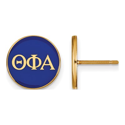 Theta Phi Alpha Gold-Plated Sterling Silver Sorority Enamel Stud Earrings