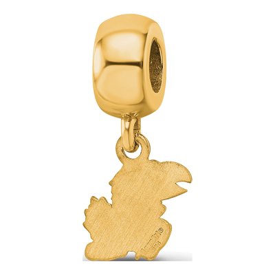 University of Kansas Gold-Plated Sterling Silver Extra Small Jayhawk Dangle Bead – view 5