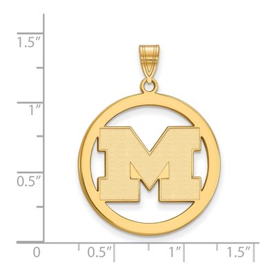 University of Michigan Gold-Plated Sterling Silver Extra Large Letter M Pendant – view 2