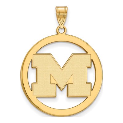 University of Michigan Gold-Plated Sterling Silver Extra Large Letter M Pendant