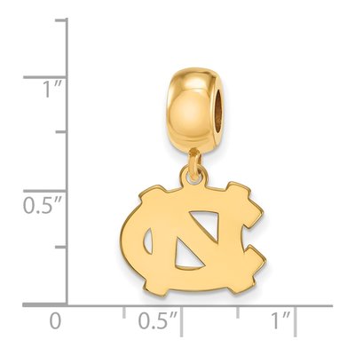 University of North Carolina Gold-Plated Sterling Silver Small UNC Tar Heels Dangle Bead – view 3
