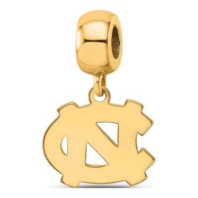 University of North Carolina Gold-Plated Sterling Silver Small UNC Tar Heels Dangle Bead