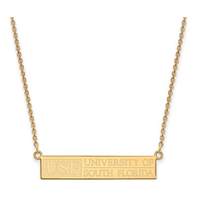 University of South Florida Gold-Plated Sterling Silver USF Bulls Bar Pendant
