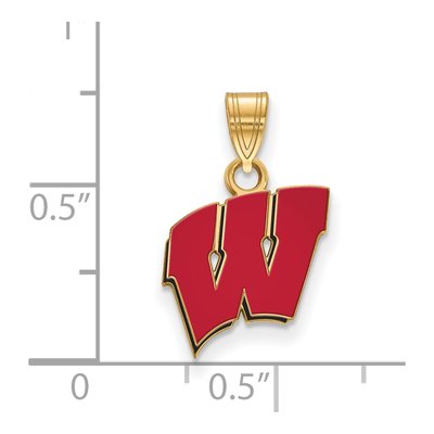 University of Wisconsin Gold-Plated Sterling Silver Small Letter W Pendant – view 2