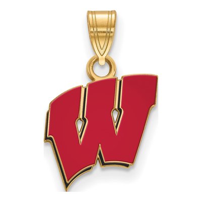 University of Wisconsin Gold-Plated Sterling Silver Small Letter W Pendant