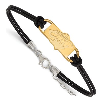 Minnesota Wild Gold-Plated Sterling Silver Leather Bracelet