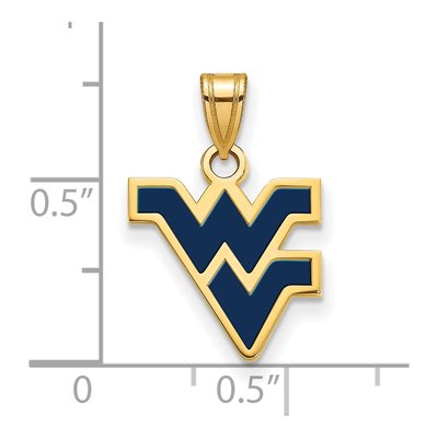 West Virginia University Gold-Plated Sterling Silver Small Enamel Pendant – view 2