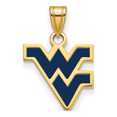 West Virginia University Gold-Plated Sterling Silver Small Enamel Pendant
