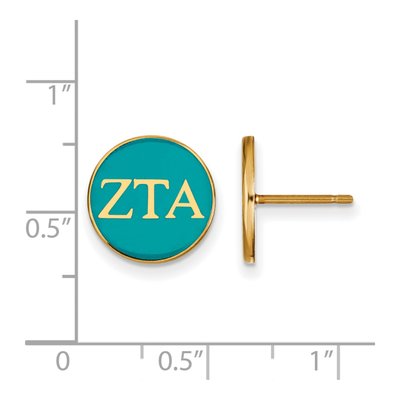 Zeta Tau Alpha Gold-Plated Sterling Silver Enamel Stud Earrings – view 2