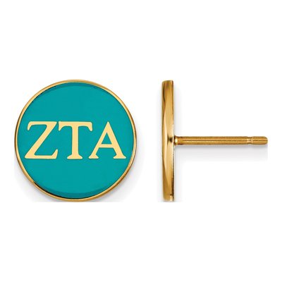 Zeta Tau Alpha Gold-Plated Sterling Silver Enamel Stud Earrings