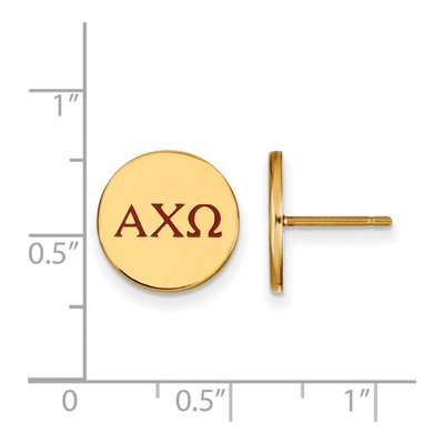 Alpha Chi Omega Gold-Plated Sterling Silver Sorority Letter Stud Earrings – view 2