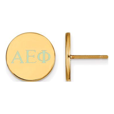 Alpha Epsilon Phi Gold-Plated Sterling Silver Enamel Stud Earrings