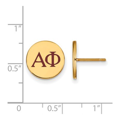Alpha Phi Gold-Plated Sterling Silver Sorority Letters Stud Earrings – view 2