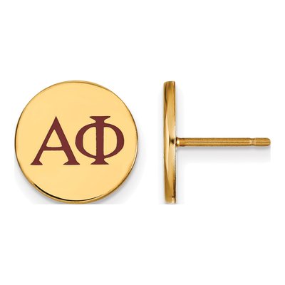 Alpha Phi Gold-Plated Sterling Silver Sorority Letters Stud Earrings