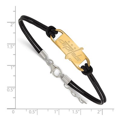 Washington Capitals Gold-Plated Sterling Silver Leather Bracelet – view 2