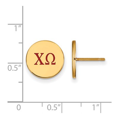 Chi Omega Gold-Plated Sterling Silver Sorority Stud Earrings – view 2