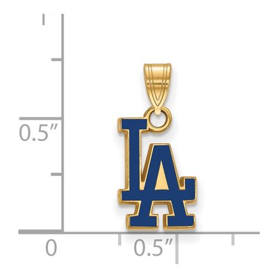 Los Angeles Dodgers Gold-Plated Sterling Silver LA Enamel Pendant – view 2