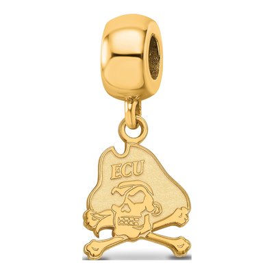 East Carolina University Gold-Plated Sterling Silver Small Pirates Dangle Bead