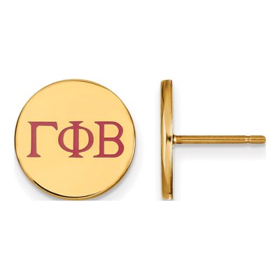 Gamma Phi Beta Gold-Plated Sterling Silver Sorority Letter Stud Earrings