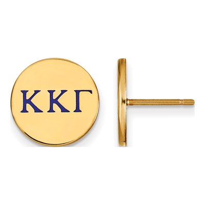 Kappa Kappa Gamma Gold-Plated Sterling Silver Enamel Letter Stud Earrings