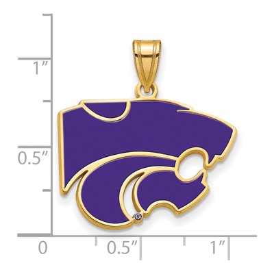 Kansas State University Gold-Plated Sterling Silver Large Wildcat Pendant – view 3