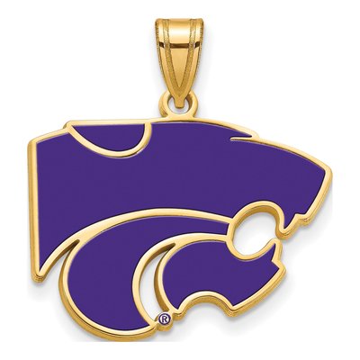 Kansas State University Gold-Plated Sterling Silver Large Wildcat Pendant