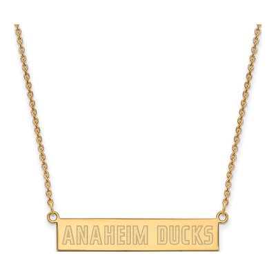 Anaheim Ducks Gold-Plated Sterling Silver Bar Necklace