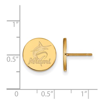 Miami Marlins Gold-Plated Sterling Silver Earrings – view 2