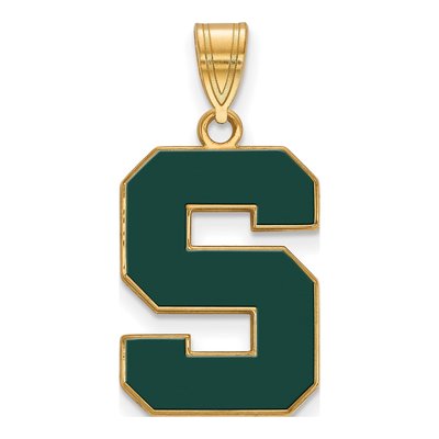 Michigan State University Gold-Plated Sterling Silver Large Letter S Pendant