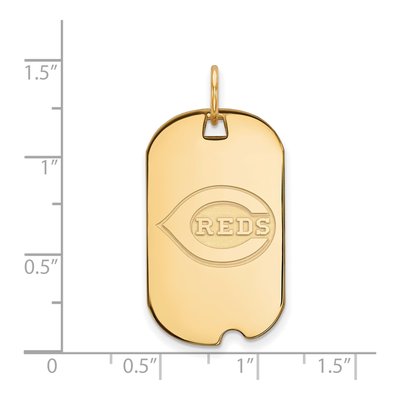 Cincinnati Reds Gold-Plated Sterling Silver Small Dog Tag Pendant – view 2