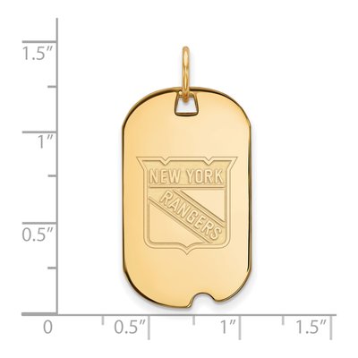 New York Rangers Gold-Plated Sterling Silver NY Dog Tag Pendant – view 2
