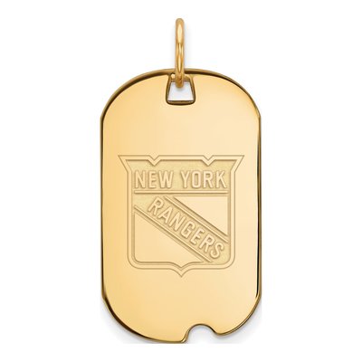 New York Rangers Gold-Plated Sterling Silver NY Dog Tag Pendant