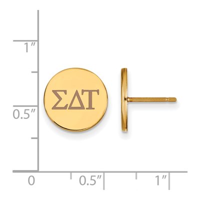 Sigma Delta Tau Gold-Plated Sterling Silver Sorority Stud Earrings – view 2