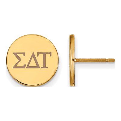 Sigma Delta Tau Gold-Plated Sterling Silver Sorority Stud Earrings